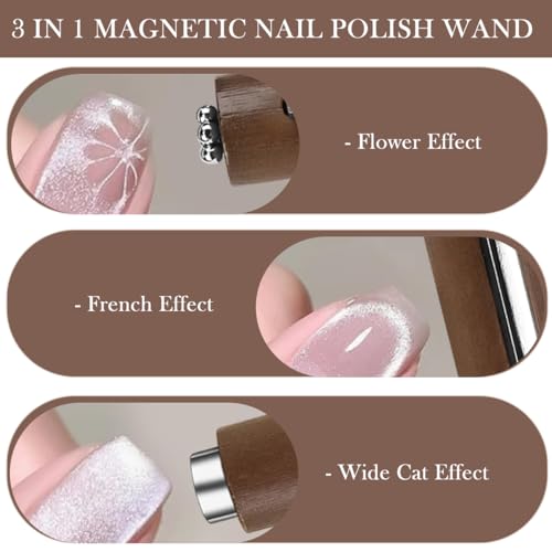 MAYCREATE® 3 In 1 Magnetic Nail Polish Pen Multifunctional Magnet Cat Eye Nail Polish Tool Upgraded 3D Cateye Nail Gel Nail Art Strong Magnet Home Salon MAYCREATE® 3 In 1 Magnetic Nail Polish Pen Multifunctional Magnet Cat Eye Nail Polish Tool Upgraded 3D Cateye Nail Gel Nail Art Strong Magnet Home Salon